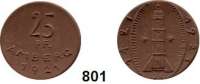 P O R Z E L L A N M Ü N Z E N,S T Ä D T E M Ü N Z E N Amberg 25 Pfennig 1921 braun.  Gipsform.  Menzel 474.1.