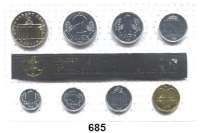 Deutsche Demokratische Republik,K U R S S Ä T Z E  Kurssatz 1988.  1 Pfennig bis 5 Mark Brandenburger Tor.