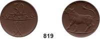P O R Z E L L A N M Ü N Z E N,S T Ä D T E M Ü N Z E N Luckau 50 Pfennig 1921 braun.  Gipsform.  Menzel 15589.1.