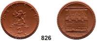 P O R Z E L L A N M Ü N Z E N,S T Ä D T E M Ü N Z E N Meissen 2 Mark 192(ohne 1).  braun.  Gipsform.  Menzel 16521.18.