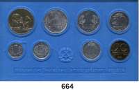 Deutsche Demokratische Republik,K U R S S Ä T Z E  Minisatz 1983.  1 Pfennig bis 2 Mark und Medaille 