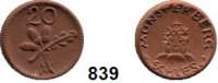 P O R Z E L L A N M Ü N Z E N,S T Ä D T E M Ü N Z E N Münsterberg 20 Pfennig o.J.(1920) braun.  Gipsform.  Menzel 18133.4.
