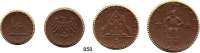 P O R Z E L L A N M Ü N Z E N,S T Ä D T E M Ü N Z E N Münsterberg 1, 2, 5 und 10 Mark 1922 braun mit Goldrand.  Scheuch 208.b, 211.b, 214.b, 217.b.  Menzel 18133.  LOT. 4 Stück.