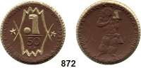 P O R Z E L L A N M Ü N Z E N,F I R M E N M Ü N Z E N Erfurt 50 Pfennig 1921 braun, Rand, Außenlinien des Sechseckes, die beiden fünfstrahligen Sterne und das Firmenzeichen auf der Vs., sowie das Firmenzeichen auf dem Päckchen der Rs. gold.   Gipsform.  Reemtsma & Söhne.  Menzel 6646.?.