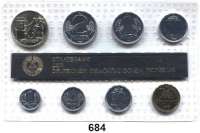 Deutsche Demokratische Republik,K U R S S Ä T Z E  Minisatz 1988.  1 Pfennig bis 2 Mark und Medaille 