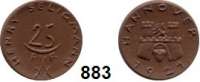P O R Z E L L A N M Ü N Z E N,F I R M E N M Ü N Z E N Hannover 25 Pfennig 1921 braun.  Gipsform.  Henry Seligmann.  Menzel 10843.1.