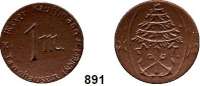 P O R Z E L L A N M Ü N Z E N,F I R M E N M Ü N Z E N Tannhausen 1 Mark 1921 braun.  Gipsform.  Meyer Kauffmann.  Menzel 24785.1.