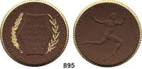 P O R Z E L L A N M Ü N Z E N,SPENDENMÜNZEN VON VERBÄNDEN UND VEREINEN Berlin Ohne Wertangabe o.J. (1921) braun, Rand und Zweige gold.  Gipsform.   Deutscher Reichsausschuss für Leibesübungen..
