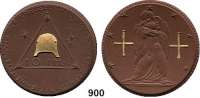 P O R Z E L L A N M Ü N Z E N,SPENDENMÜNZEN VON VERBÄNDEN UND VEREINEN Berlin 10 Mark o.J.(1921) braun, Stahlhelm und die beiden Krukenkreuze gold.  Gipsform.  Einheitsverband.