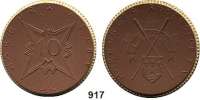 P O R Z E L L A N M Ü N Z E N,SPENDENMÜNZEN VON VERBÄNDEN UND VEREINEN Harburg 10 Mark 1922 braun mit Goldrand.  Gipsform.  Ruderclub e. V.