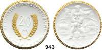 P O R Z E L L A N M Ü N Z E N,SPENDENMÜNZEN VON VERBÄNDEN UND VEREINEN Ostsachsen 20 Mark 1921 weiß, Rand und Ähren gelb.  Reichsheimstättenbund.