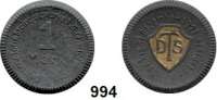 P O R Z E L L A N M Ü N Z E N,Münzen von anderen Deutschen Keramischen Fabriken Charlottenburg 1 Mark 1921 dunkelgrün, Wappen gold.  Menzel 4365.3.
