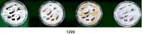 AUSLÄNDISCHE MÜNZEN,China Volksrepublik seit 1949 10 Yuan 2022 (Silber, 30g).  Zwei Pandas beim Rutschen.  LOT. 4 Stück.  Im Originaletui mit Zertifikat.