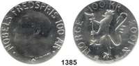 AUSLÄNDISCHE MÜNZEN,Norwegen Harald V. 1991 - 100 Kronen 2001.  100 Jahre Friedensnobelpreis.  Schön 123.  KM 469.