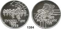 AUSLÄNDISCHE MÜNZEN,Norwegen Harald V. 1991 - 100 Kronen 1993.  100 Jahre Radweltmeisterschaften.  Schön 102 und 103.  KM 443 und 444.  LOT. 2 Stück.