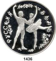 AUSLÄNDISCHE MÜNZEN,Russland Russische Föderation seit 1991 25 Rubel 1993 (Silber, 5 Unzen).  Russisches Ballett.  Schön 310.  KM 406.