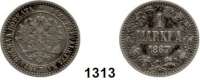 AUSLÄNDISCHE MÜNZEN,Finnland Alexander II. von Rußland 1855 - 1881 1 Markka 1867.  Kahnt 6.  KM 3.1.
