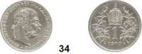 Österreich - Ungarn,Habsburg - Lothringen Franz Josef I. 1848 - 1916 1 Krone 1907.  Frühwald 1980.  Jl. 376.  Schön 7.  KM 2804.