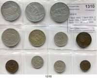 AUSLÄNDISCHE MÜNZEN,Estland L O T S     L O T S     L O T S 1 Mark 1924; 1 Sent 1929; 2 Senti 1934; 5 Senti 1931; 10 Senti 1931; 20 Senti 1935; 50 Senti 1936; 1 Kroon 1934; 2 Krooni 1930(2) und 1932.  LOT. 11 Stück.