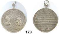 Deutsche Münzen und Medaillen,Sachsen LOTS     LOTS     LOTS 1 Pfennig 1855, 1859; 2 Pfennig 1864, 1866; 5 Pfennig 1862, 1864; 1/6 Taler 1856, 1866 und versilberte Medaille 1889.  800jährige Jubelfeier des Hauses Wettin.(29 mm, vorzüglich).  LOT. 9 Stück.