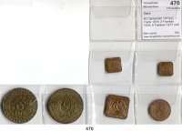 Besetzte Gebiete - Kolonien - Danzig,Gent 50 Centiemen 1915(2); 1 Frank 1915; 2 Franken 1915; 5 Franken 1917 und 1918. Jaeger N 612 b(2), 613, 614, 615 und 616. LOT. 6 Stück.