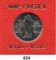 Deutsche Demokratische Republik,  10 Mark 1985.   40. Jahrestag der Befreiung vom Faschismus.  Im Münzrahmen mit goldener Aufschrift 