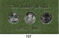Deutsche Demokratische Republik,Thematische Sätze  750 Jahre Berlin.  5 Mark 1987  Alexanderplatz, Rotes Rathaus und Nikolaiviertel.  Im Münzrahmen (grün) 