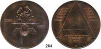 M E D A I L L E N,Numismatik  Kupfermedaille 1980 A.  Zum 700jährigen Bestehen der Münze in Berlin.  Arbeitende Münzer (Hammerprägung), im Abschnitt modernes Stempelpaar für die vorliegende Medaille. / Großes A in Schrift.  60 mm.  71,21 g.  Im Originaletui