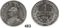 Besetzte Gebiete  -  Kolonien  -  Danzig,Deutsch - Ostafrika  1 Rupie 1914 J.  Jaeger 722.