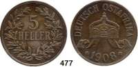 Besetzte Gebiete - Kolonien - Danzig,Deutsch - Ostafrika 5 Heller 1908 J. Jaeger 717.