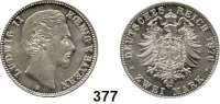 R E I C H S M Ü N Z E N,Bayern, Königreich Ludwig II. 1864 - 1886 2 Mark 1876.  Jaeger 41.