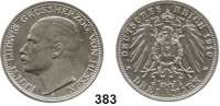 R E I C H S M Ü N Z E N,Hessen, Großherzogtum Ernst Ludwig 1892 - 1918 3 Mark 1910.  Jaeger 76.