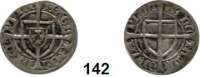 Deutsche Münzen und Medaillen,Deutscher Orden Michael Küchmeister von Sternberg 1414 - 1422 Schilling o.J.  1,67 g.  Neumann 18.