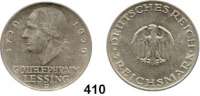 R E I C H S M Ü N Z E N,Weimarer Republik  3 Reichsmark 1929 J.  Jaeger 335.  Lessing.