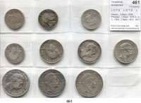 R E I C H S M Ü N Z E N,L O T S     L O T S     L O T S  Bayern, 3 Mark 1908; Preußen, 2 Mark 1876 A, B, C; 1905; 3 Mark 1910, 1911; 5 Mark 1902, 1903 und 1907.  Jaeger 47, 96(3), 102, 103(2), 104(3).  LOT. 10 Stück.