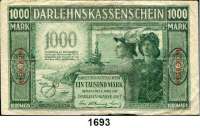 P A P I E R G E L D,B E S A T Z U N G S A U S G A B E N     I. W E L T K R I E G Darlehnskasse Ost, Sitz in Kowno 5, 50, 100 und 1000 Mark 4.4.1918.  Ros. EWK-43, 45, 46, 47 b.   LOT. 4 Scheine.