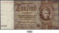 P A P I E R G E L D,R E I C H S B A N K  1000 Reichsmark  22.2.1936.  Serie G/A 316163.  Ros. DEU-212.