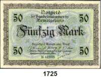 P A P I E R G E L D,Memelgebiet Notgeld der Handelskammer des Memelgebietes 1922 2 bis 50 Mark 22.2.1922.  Ros. MEM-3(2), 4(2), 5, 6(2), 7.  LOT. 8 Scheine.