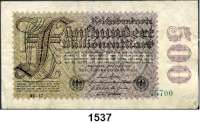 P A P I E R G E L D,Weimarer Republik  500 Millionen Mark 1.9.1923.  HS-17 KN 5stellig 