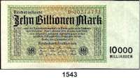 P A P I E R G E L D,Weimarer Republik  10 Billionen Mark 1.11.1923. KN  D 00213734.  Ros. DEU-158 a.