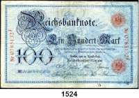 P A P I E R G E L D,K A I S E R R E I C H  100 Mark 10.4.1896.  KN 0785132 F.  Ros. DEU-11.