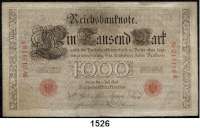 P A P I E R G E L D,K A I S E R R E I C H  1000 Mark 1.7.1898.  KN 015118 A.  Ros. DEU-14.