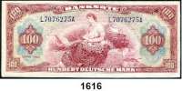 P A P I E R G E L D,BUNDESREPUBLIK DEUTSCHLAND  100 Deutsche Mark 1948.  L 7076275 A.  Ros. WBZ-8.