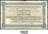 P A P I E R G E L D,Altdeutsche Staaten und Länderbanknoten Sachsen Sächsische Staatsbank und Sächsische Staatsschuldenverwaltung.  1 Million Mark 11.8.1923.  1 Milliarde Mark 1.10.1923.  10 Goldpfennig 29.10.1923.  2 Goldmark(entwertet) 17.11.1923.  Schuldverschreibungen zu 2 und 5 Mark Gold 5.11.1923.  Grabowski SAX 30, 35, 40, 44, 58, 59.  LOT. 6 Scheine.