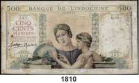 P A P I E R G E L D,AUSLÄNDISCHES  PAPIERGELD Französisch Indo-China 500 Piaster o.D.(ab 1939).  Pick 57.