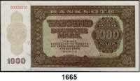P A P I E R G E L D,D D R  1000 Deutsche Mark 1948.  B 0028010.  Ros. SBZ-18.