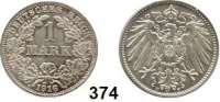 R E I C H S M Ü N Z E N,Kleinmünzen  1 Mark 1916 F.  Jaeger 17.