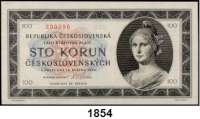 P A P I E R G E L D,AUSLÄNDISCHES  PAPIERGELD Tschechoslowakei 100 Kronen 16.5.1945.  Pick 67 a.