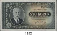 P A P I E R G E L D,AUSLÄNDISCHES  PAPIERGELD Tschechoslowakei 100 Kronen o.D.(1945) bis 50 Kronen 19.5.1950.  Pick 63 a, 67 a, 67 s, 70 a, 71 a.  LOT. 5 Scheine..