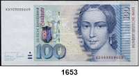 P A P I E R G E L D,BUNDESREPUBLIK DEUTSCHLAND  100 Deutsche Mark 2.1.1996.  KD...U.  Ros. BRD-54 b.